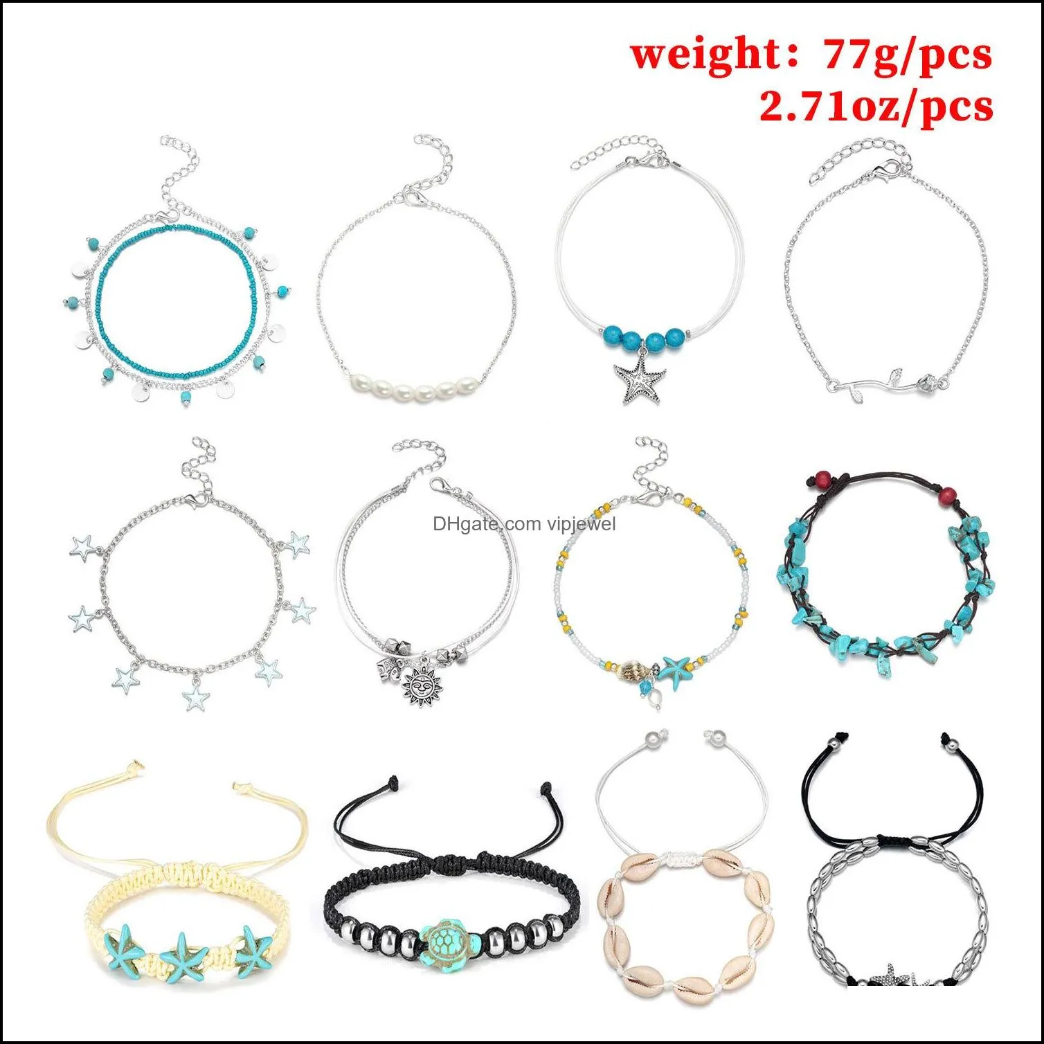 16 pieces foots ankle chains bracelets adjustable beach anklet foot jewelry set anklets for women girls barefoot