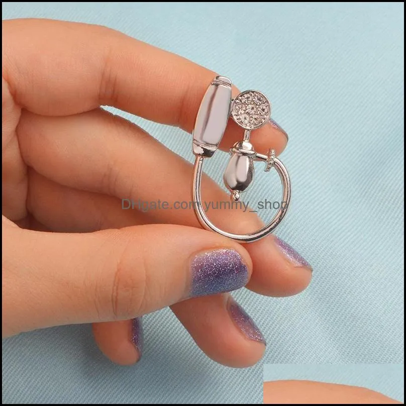 medical sphygmomanometer modeling brooch medical device crystal brooch for gynecologist nurse party wedding clothing backpack