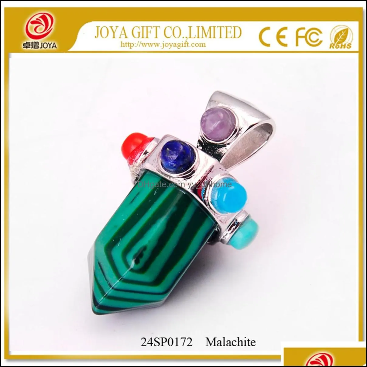 seven gemstone cylindrical gemstone pendant necklace european and american men and women popular models