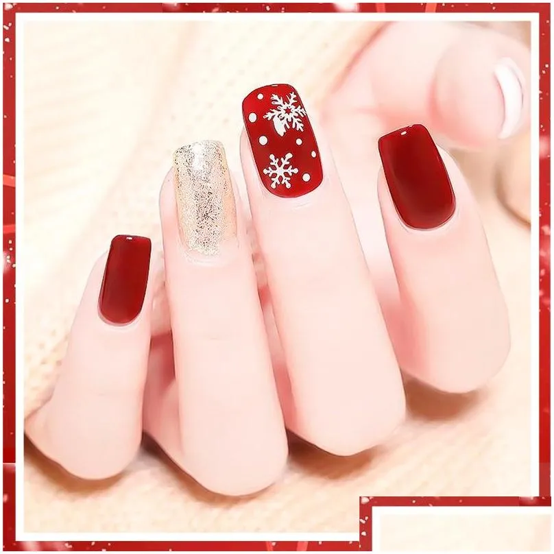 12 grids/sets nail glitter stickers snowflake snow christmas diy flakes palette manicure slice nail art decoration