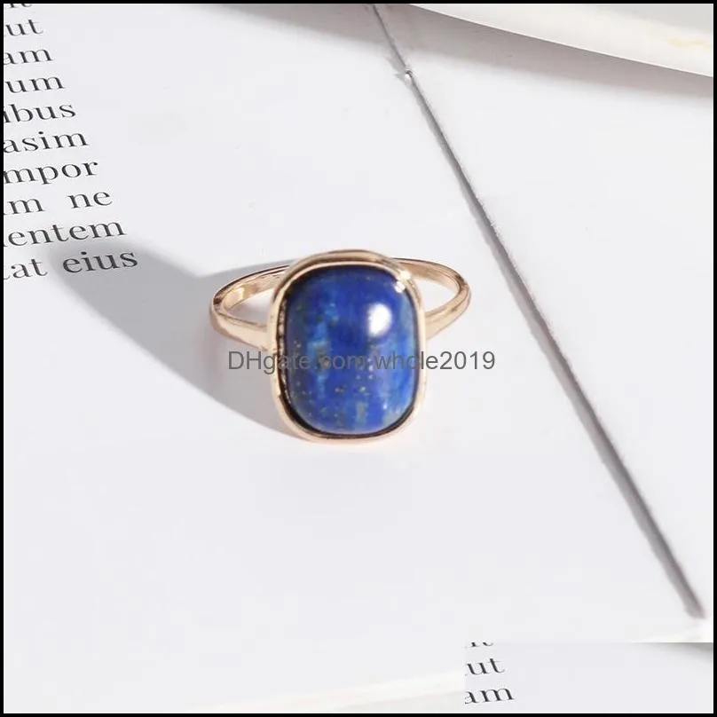 rectangle purple lapis lazuli stone abalone shell rings fashion inner dia 1.7cm gold color brincos pendientes jewelry for women