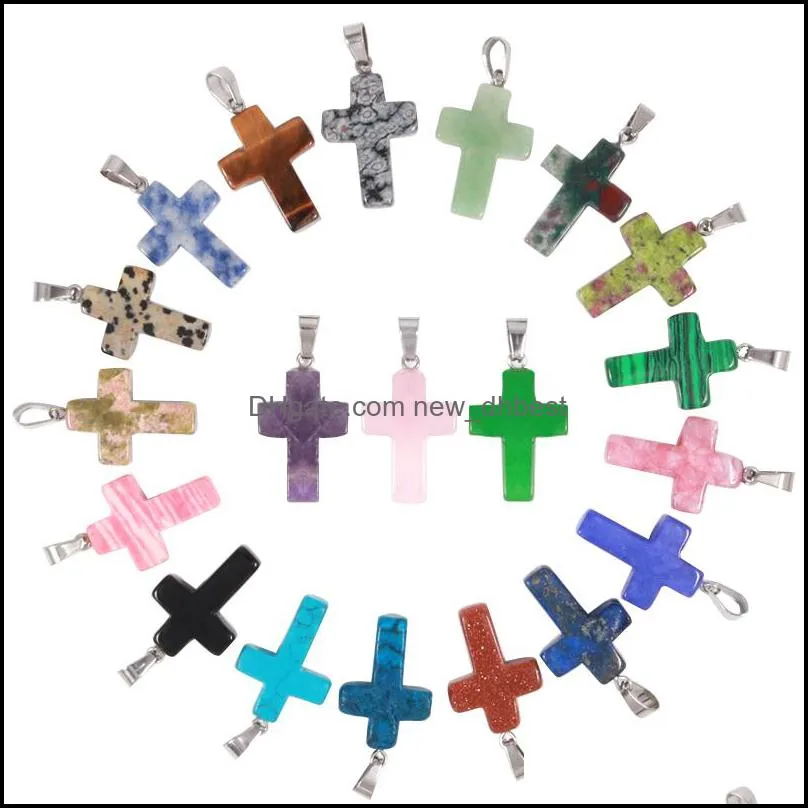 mixed shape natural stone charms cross heart star pendant healing fashion beads wholesale lot for jewelry making charms earring