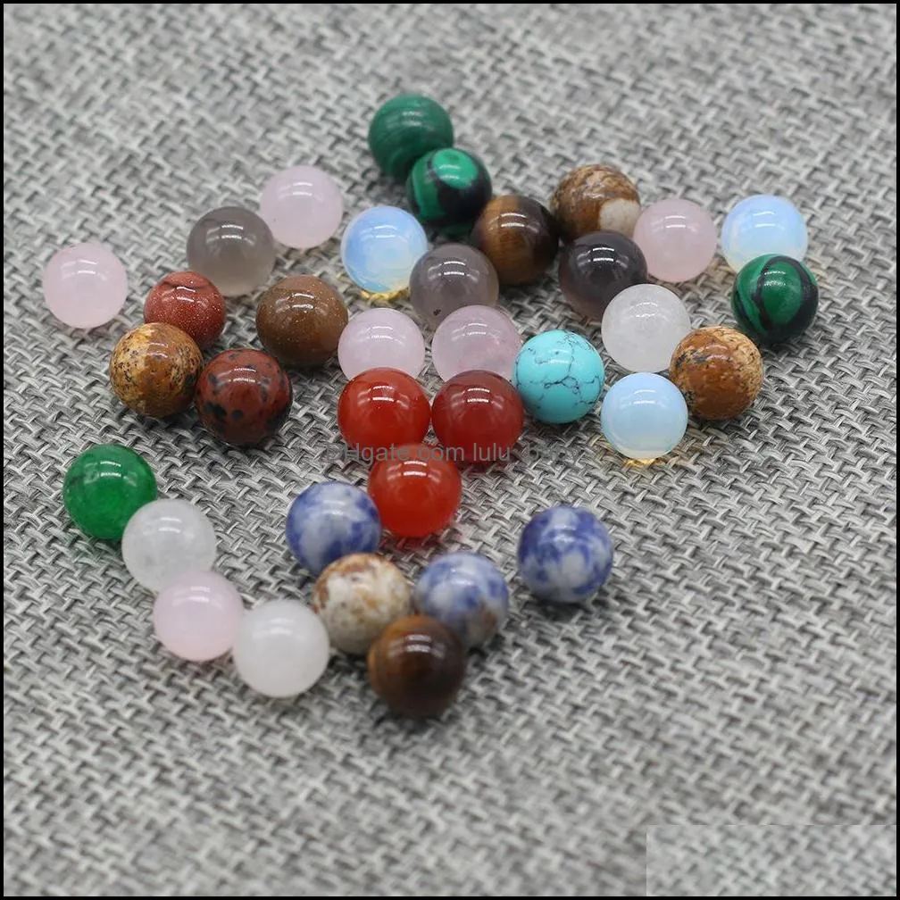 10mm non porous round stone jewelry beads ball charms no hole healing natural pink crystal diy decoration wholesale gift craft