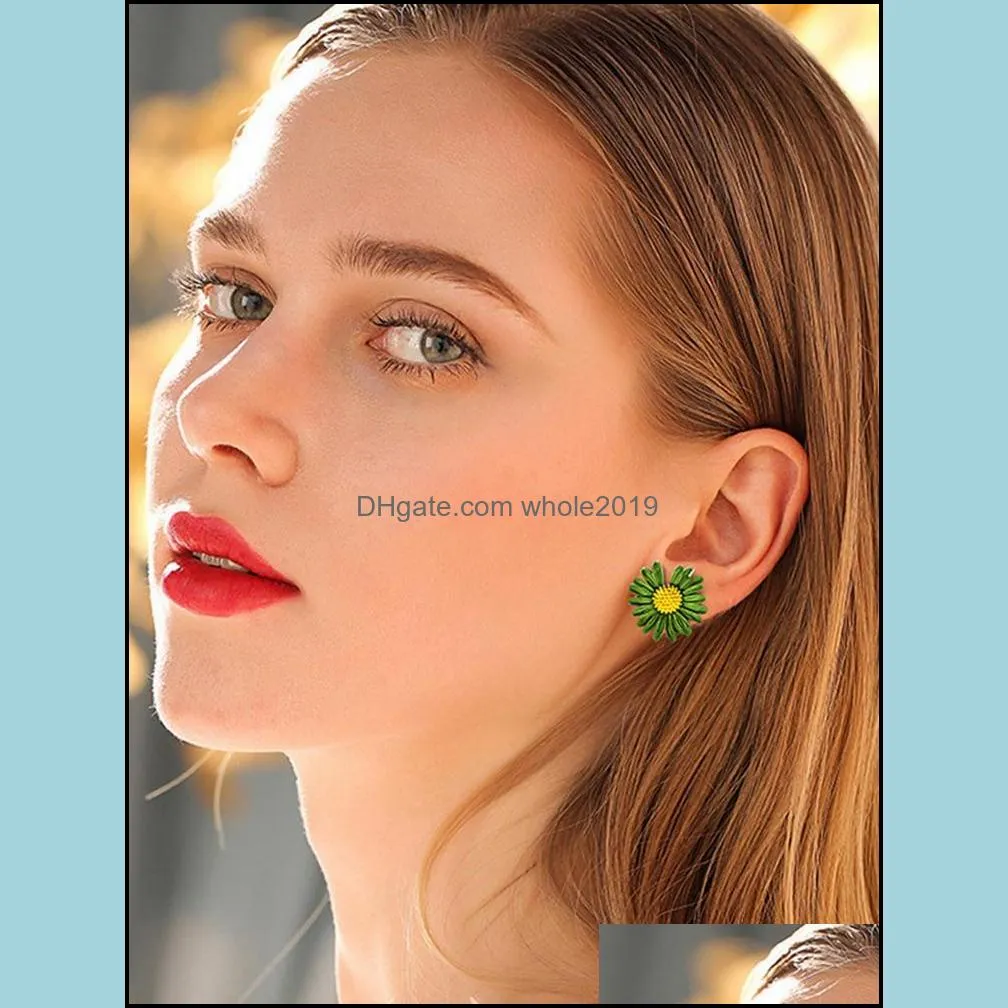 5 color clay cute daisy earrings studs for women and girls ellis perennis marguerite flower stud ear jewelry