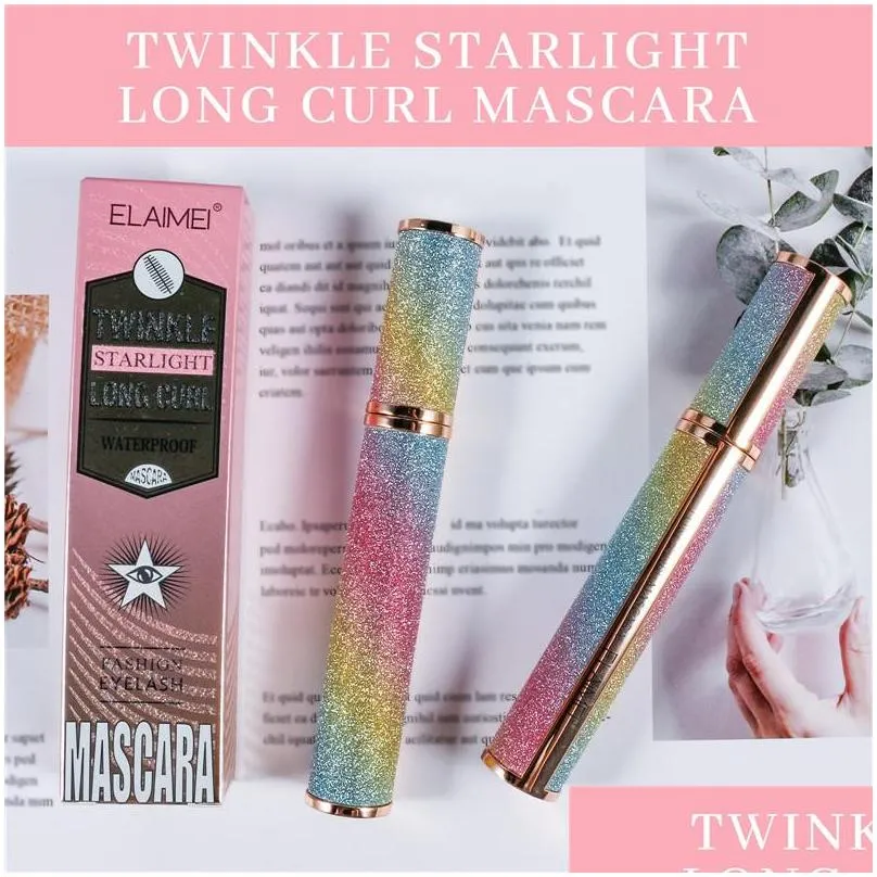 elaimei 4d volume waterproof silk curl fiber lash mascara starry eyelash extension black thick mascaras cosmetics