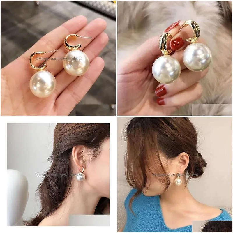 big pearl dangle earrings for women trendy cute jewerly korean fashion wedding earring brincos feminino