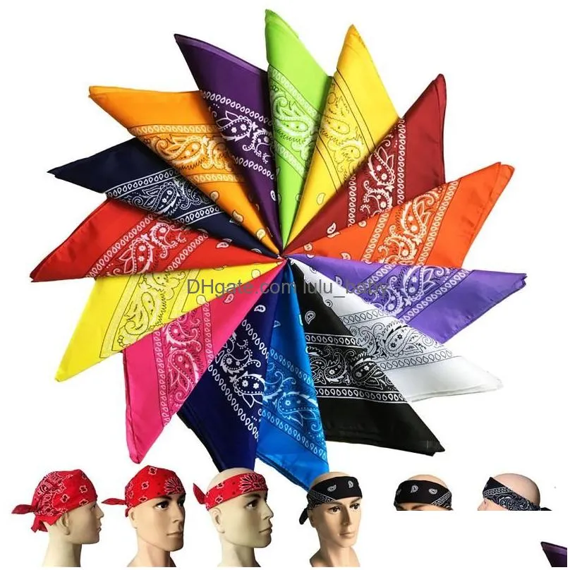 18 colors polyster hip hop kerchief women men scarf bandana hairband scarves wraps neck wrist wrap headtie gift blanket towel