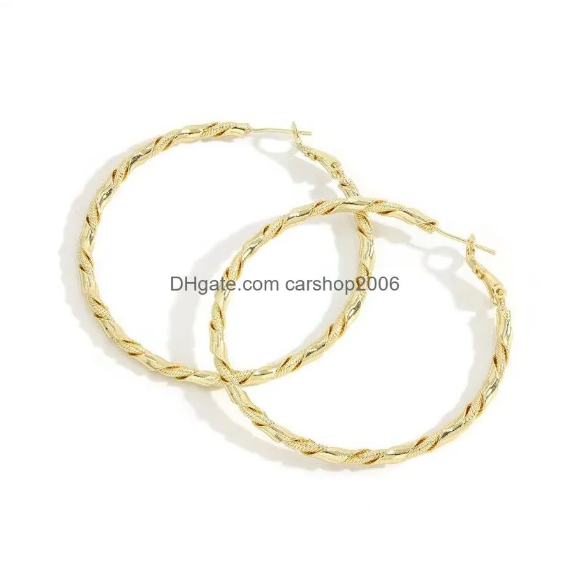 gold color earring for women geometric hoop copper earrings fashion party jewelry