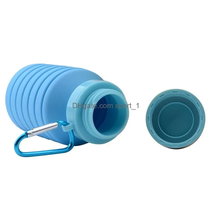 portable silicone water bottle retractable folding coffee bottle outdoor travel drinking collapsible sport drink kettle vt0037