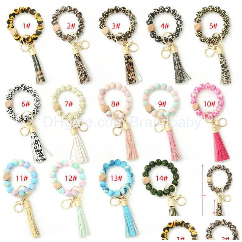 candy colors snake and leopard print design bracelet jewelry key chain with tassel good quality bag key ring charm birthday gifts