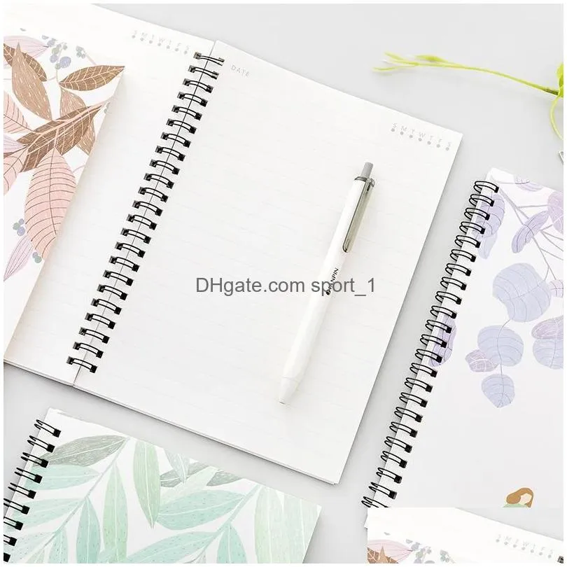 4pcs coils portable notebook mini trumpet pocket notepad spiral travel journal book school student stationery office memo pad dbc