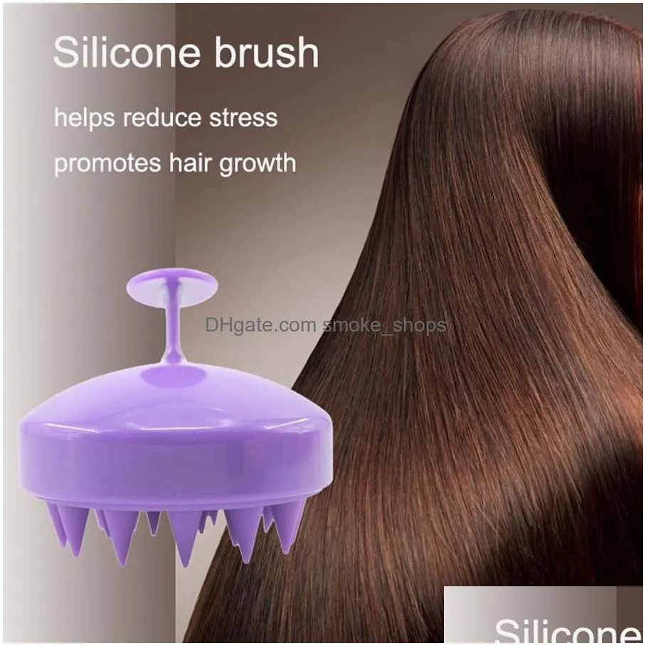 wholesale 5 colors silicone women hair massage brush bath head massage soft comb portable pet dog hair removal brush dh0640
