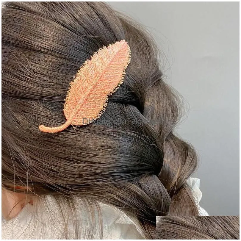 cute leaf korean hairclips for girls bb barrettes hairpins women headwear hair accessories