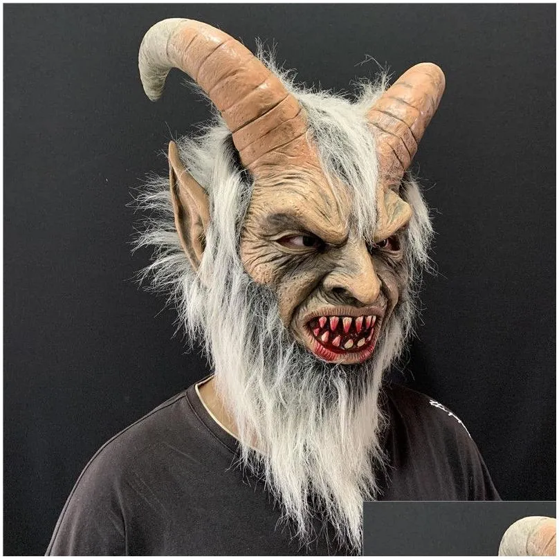 scary mask demon devil lucifer horn latex masks halloween movie cosplay decoration festival party supply props adults horrible 200929