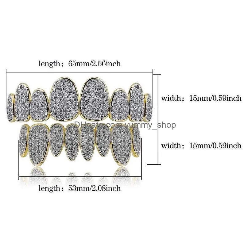 gold silver diamond teeth grillz women men luxury teeth grillz top bottom grills grill hip hop jewelry mens halloween christmas