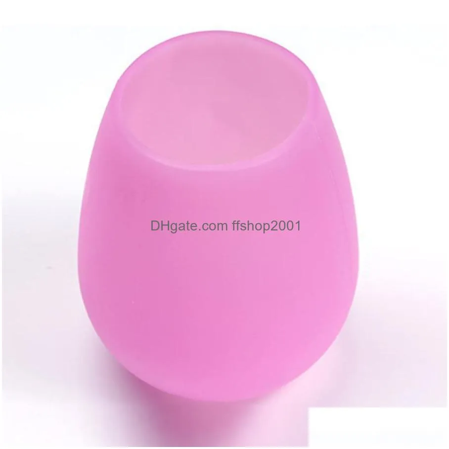 silicone rubber wine glass wine shatterproof beer cups for outdoor bbq camping wine glasses370ml12.5oz dh0171