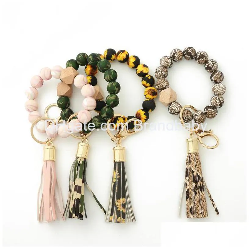 candy colors snake and leopard print design bracelet jewelry key chain with tassel good quality bag key ring charm birthday gifts