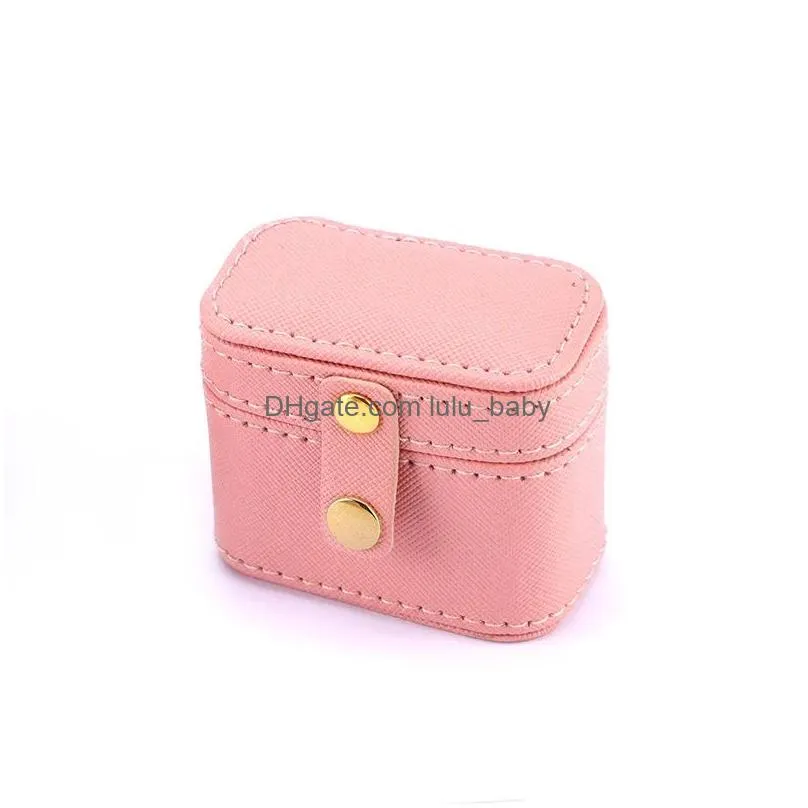 mini pu leather jewelry box portable earrings ring necklace pendant storage cases valentines day gift packing
