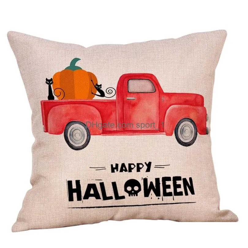 halloween decoration pillow cover pumpkin car pillow case letter print throw pillow cushion cover party supplies home decoration dbc
