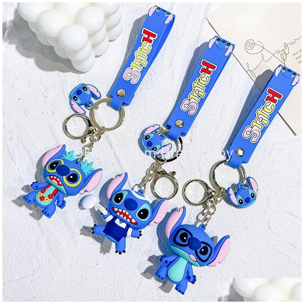 cartoon cute animation blue dragon jewelry keychain backpack key ring accessories hanger multi colors