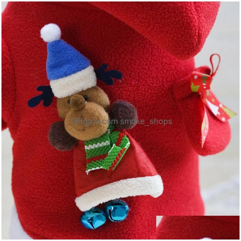 wholesale merry christmas gift pet dress 5 size elk santa puppy suit classic euramerican pet dog christmas clothes pets apparel dh0309
