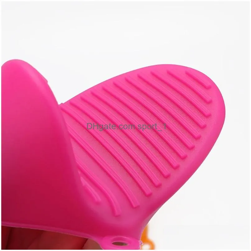 kitchen silicone heat resistant glove clip insulation non stick antislip pot holder clip cooking baking oven mitts kitchen tool dbc