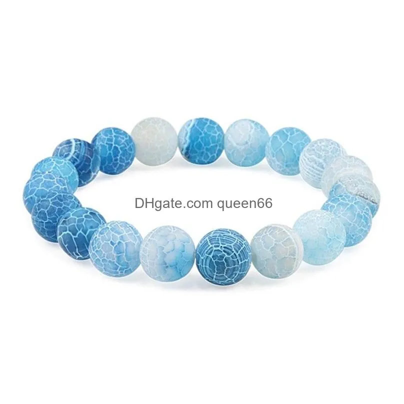 10mm weathered stone men bracelets natural crack chakra buddha beads healing bracelet for women jewelry pulseras hombre