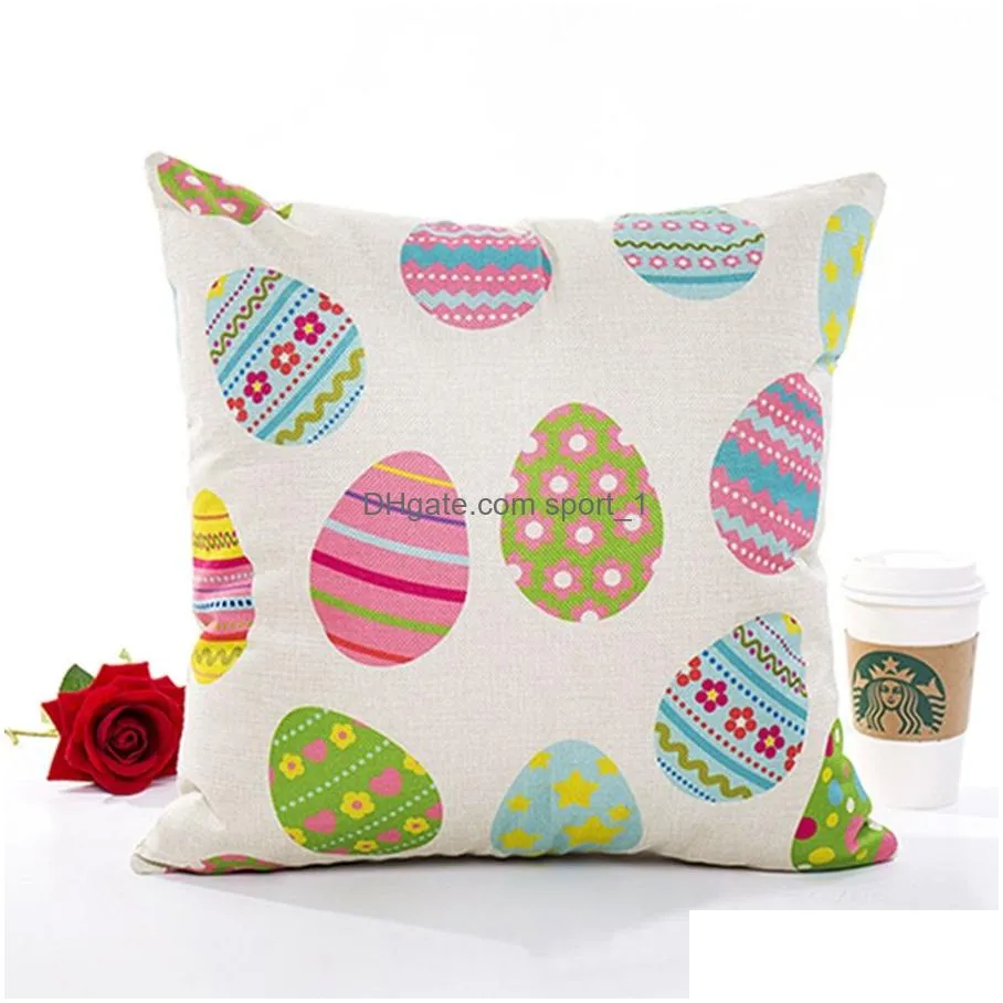 18inch pillowcase customized coffee shop pillow cover singlesided printing festival easter egg pillowcase decor sofa pillowcase