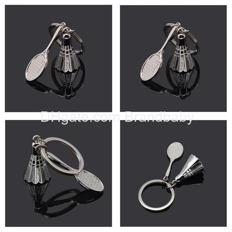 creative simulation shuttlecock metal jewelry key chain bag alloy key ring charm ornament