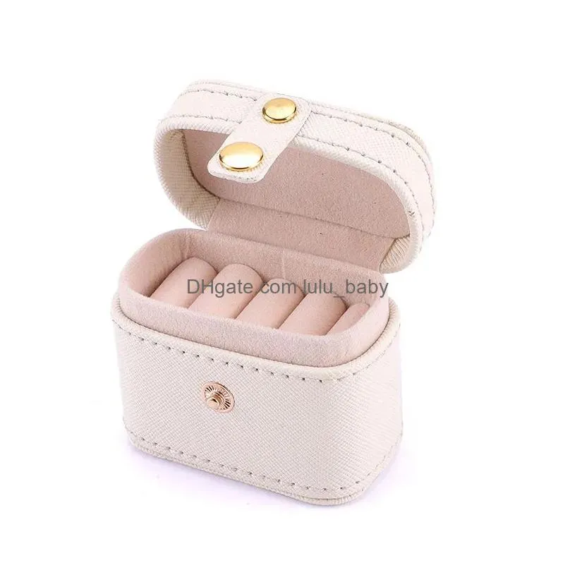 mini pu leather jewelry box portable earrings ring necklace pendant storage cases valentines day gift packing