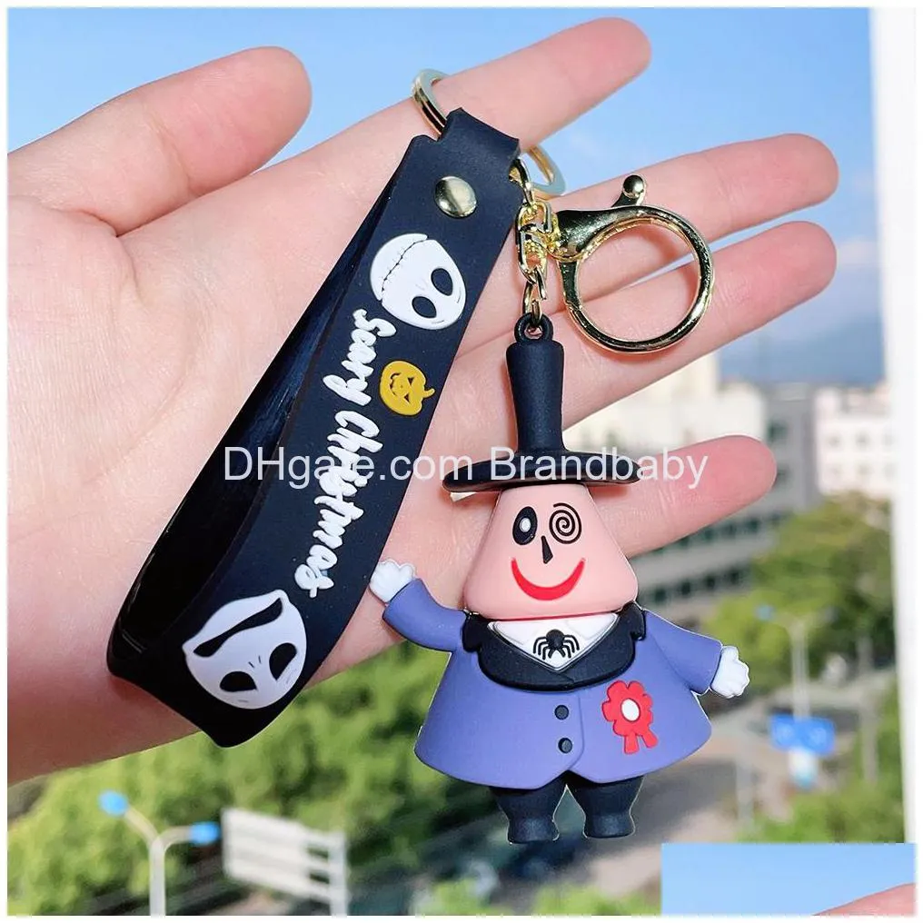 cartoon cute scary christmas jewelry keychain backpack animation character key ring accessories hanger multi colors