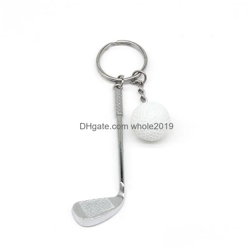 golf ball metal keychain car key ring sporting goods sports gift for souvenir ball keychains for women men