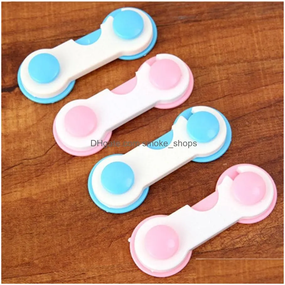 kids safety pink blue refrigerator door loc home use protection children drawer doors locks baby child plastic simple lock dh0918