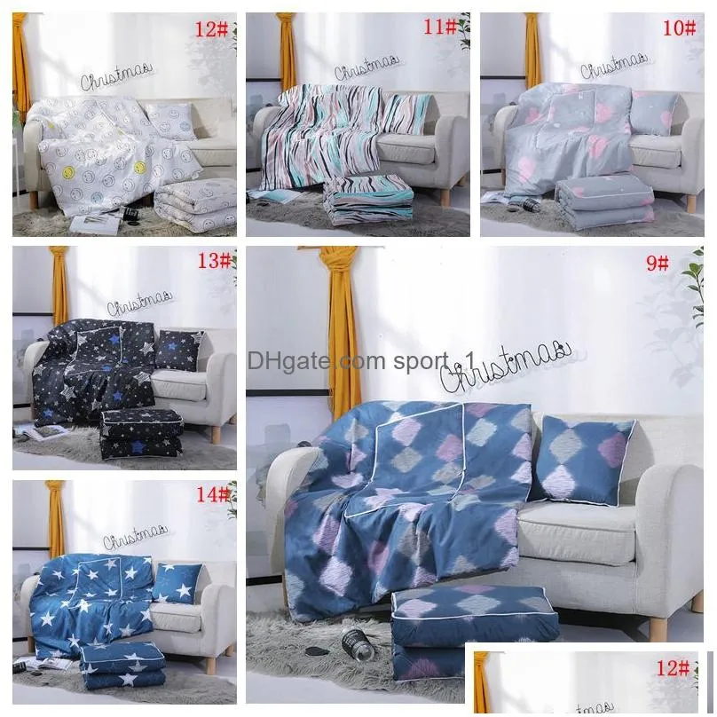 creative multifunction air conditioning comforters quilt foldable pillow quilt summer printed fashion blanket wrap gift customize dbc