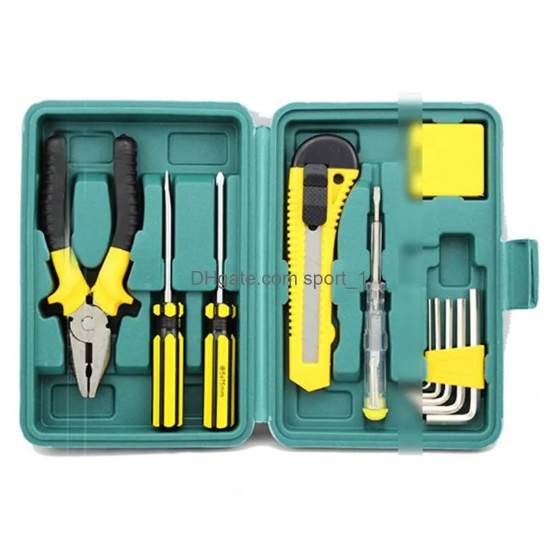 11in1 multifunction car emergency repair kit box screwdriver wrench plier utility knife tape measure repairing tool car accessory dbc