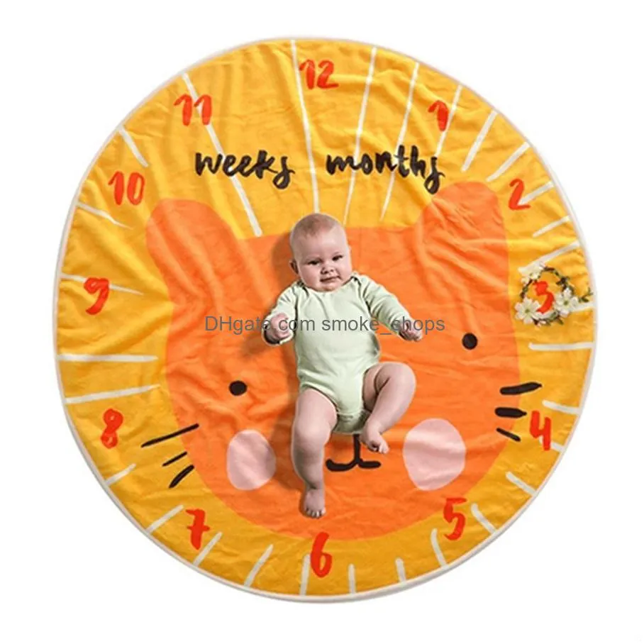 cute baby infant milestone round delicate blanket home ecofriendly printed baby p o decoration background blanket 4 styles dh0745