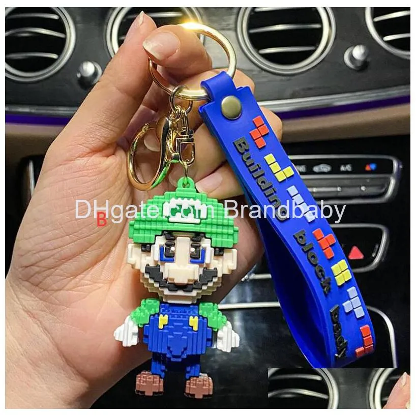 cartoon animation charms jewelry keychain backpack key ring accessories hanger 4 colors