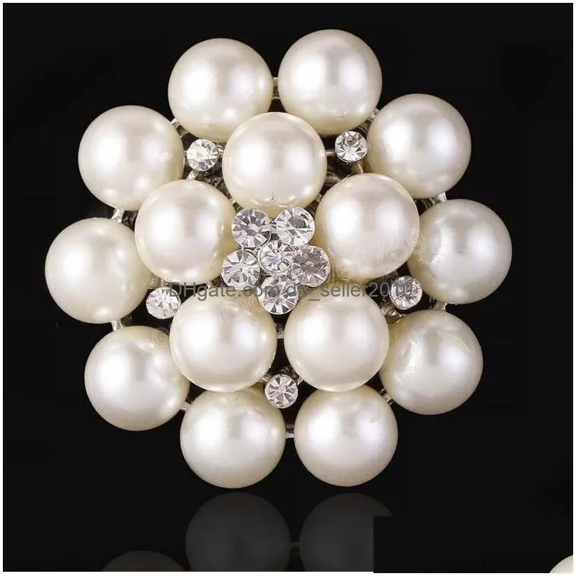 pearl floral crystal brooches flower pins for women wedding bridal decor clothes ornament diy