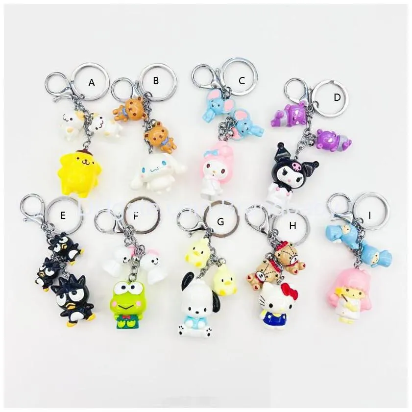fashion cartoon kawaii bear frog jewelry keychains car backpack key ring accessories