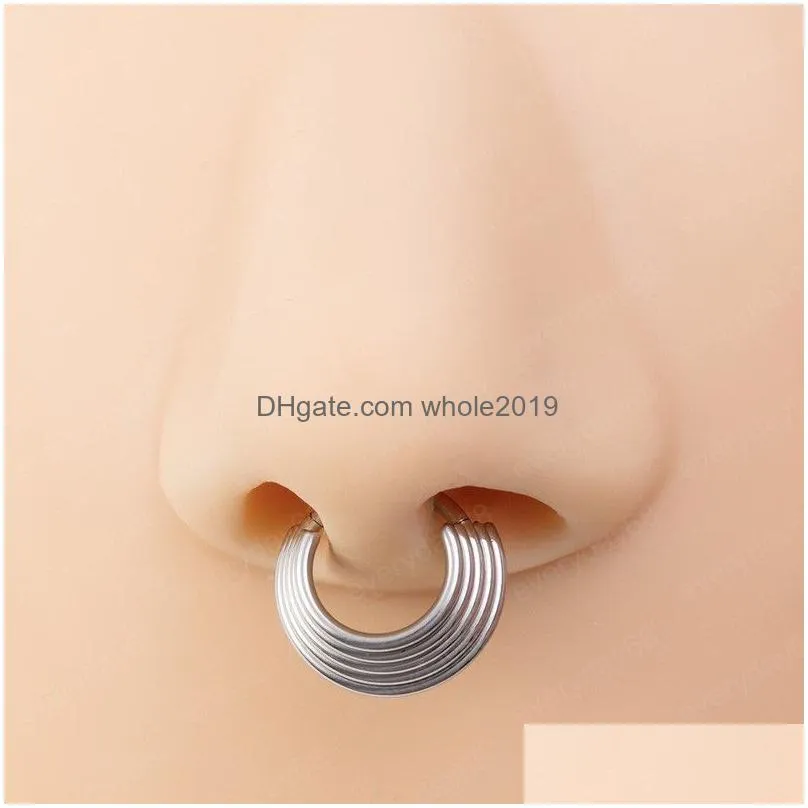 hinged segment nose ring piercing surgical steel hoop septum clicker ear cartilage earrings tragus lip piercing jewelry
