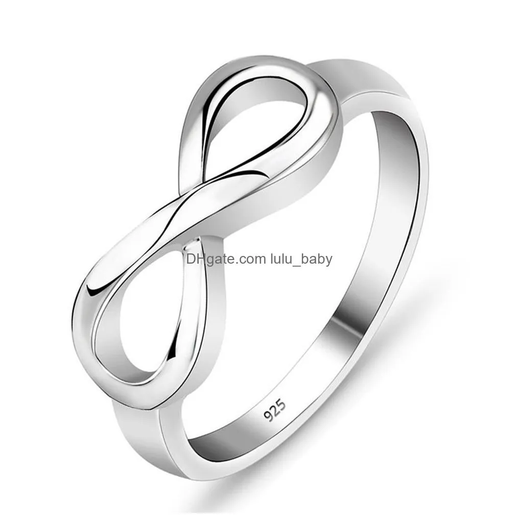  sterling silver infinity ring sign charm band ring for women fashion jewelry gift drop 