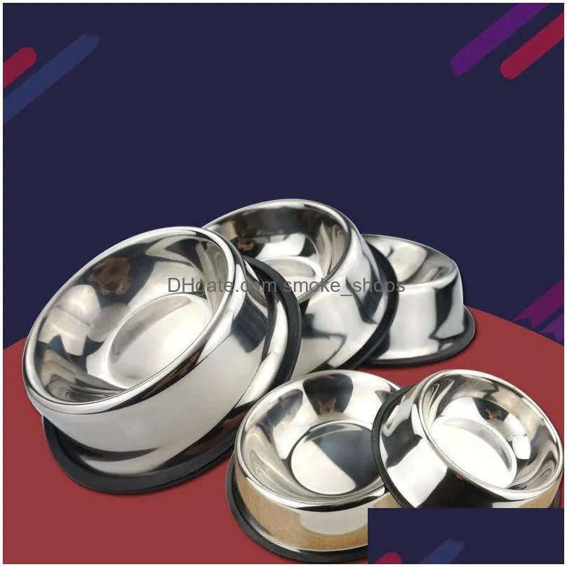 stainless steel dog cat bowl nonslip pet feeder pet bowl pets supplies cat food bowl pet dog accessories vtky2332