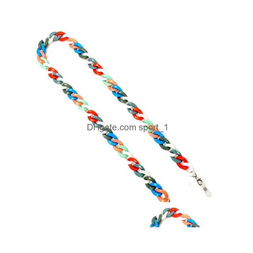 simple casual multicolor acrylic chain fashion women sunglasses chains lanyard neck strap