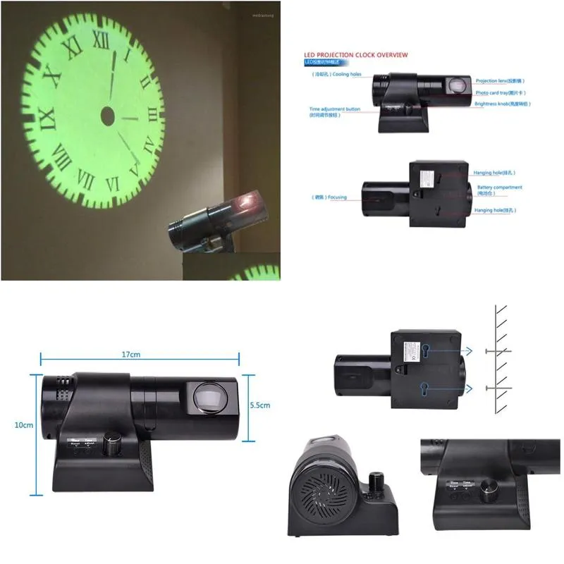 wall clocks creative analog led digital light desk projection roma/arabia clock remote control home decor us1