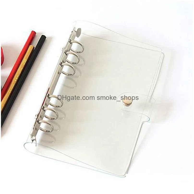  pvc looseleaf notebook shell 6hole transparent looseleaf notepad shell a5/a6/a7 hand ledger diary stationery cover vtky2298