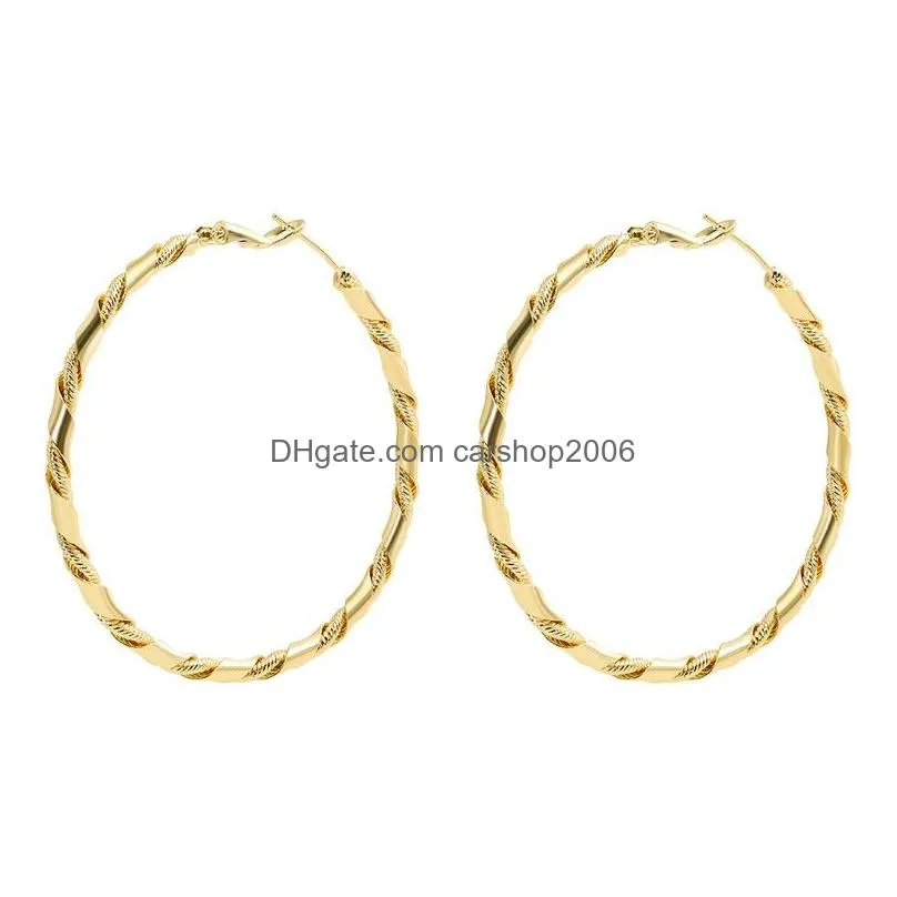 gold color earring for women geometric hoop copper earrings fashion party jewelry