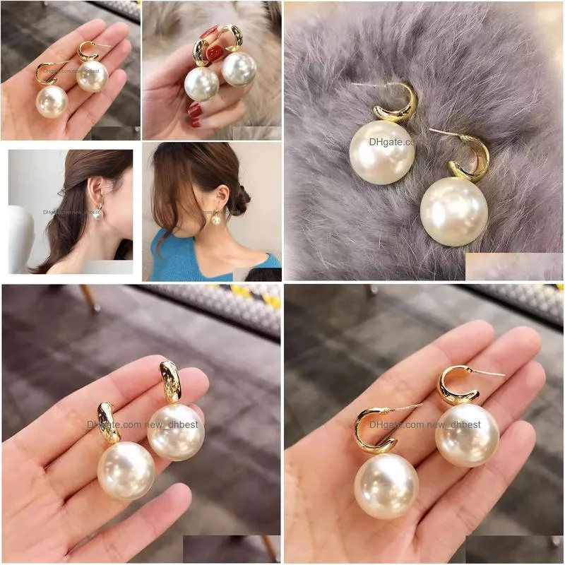 big pearl dangle earrings for women trendy cute jewerly korean fashion wedding earring brincos feminino