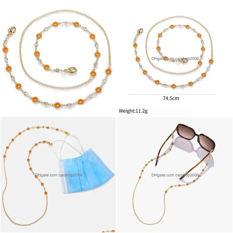 gold color fashion women reading glasses chain anti slip sunglasses chain women glasses accesories