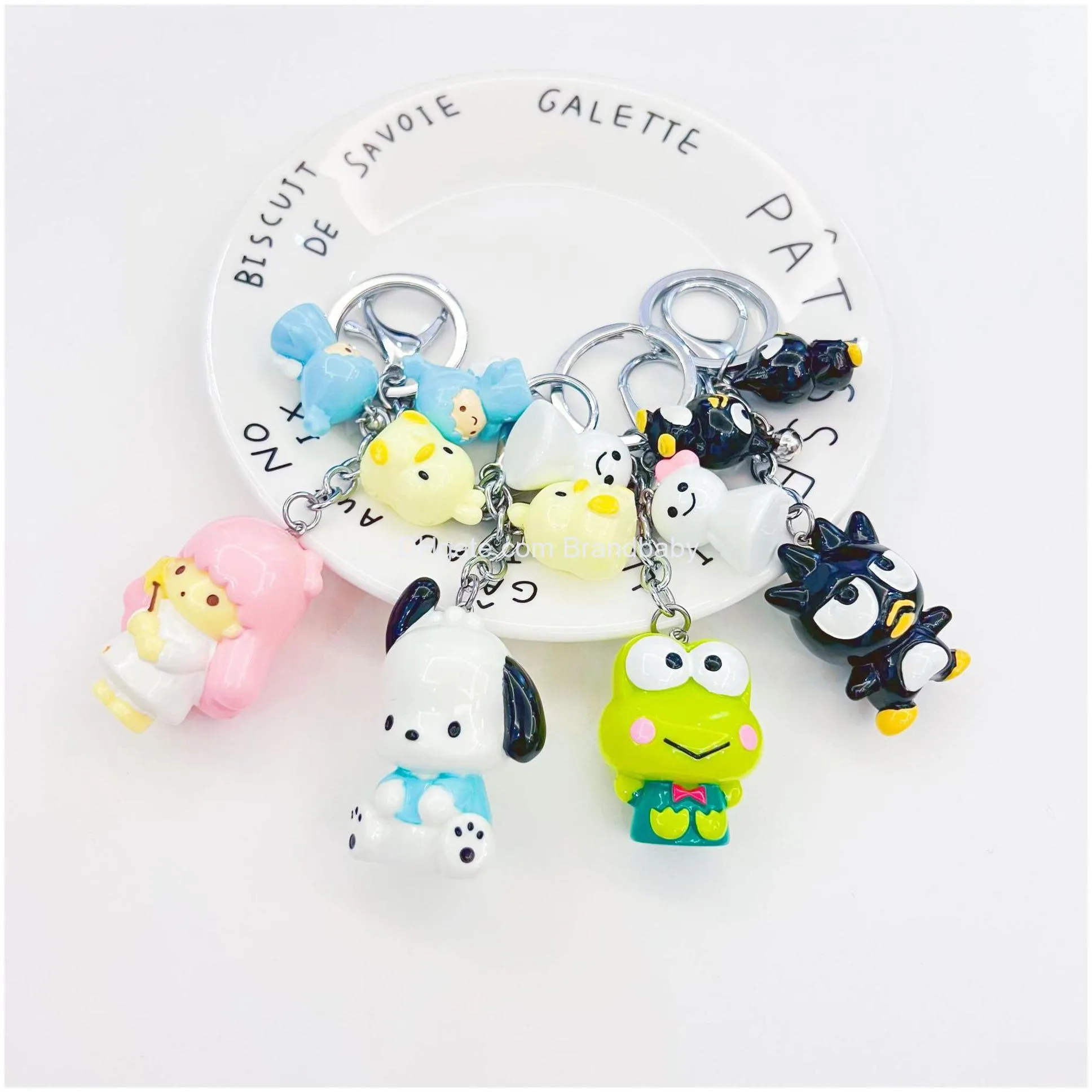 fashion cartoon kawaii bear frog jewelry keychains car backpack key ring accessories