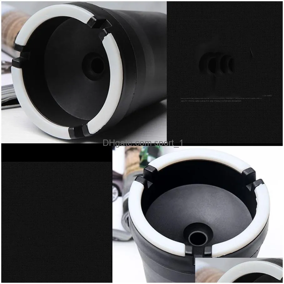 office cigarette ashtray portable carstyling luminous strip led storage ashtrays car portable black ashtray truck auto vt0969